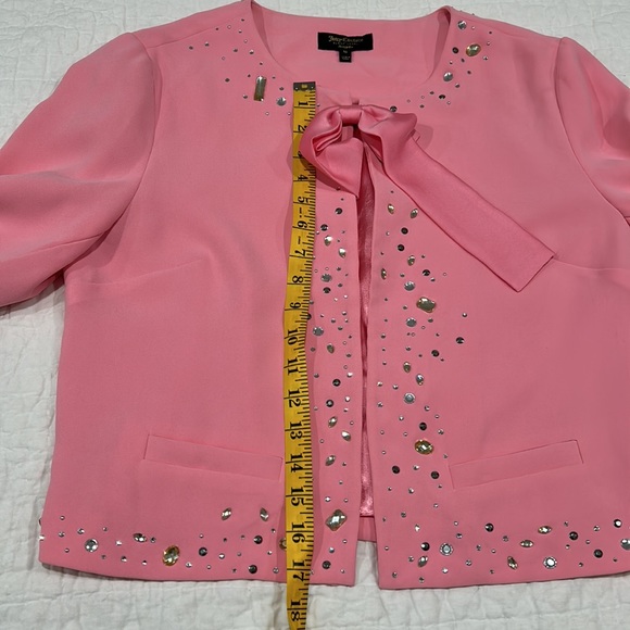 Juicy Couture Black Label Pink Lemonade Pearl Rhinestone Embellished Jac… - Picture 13 of 16